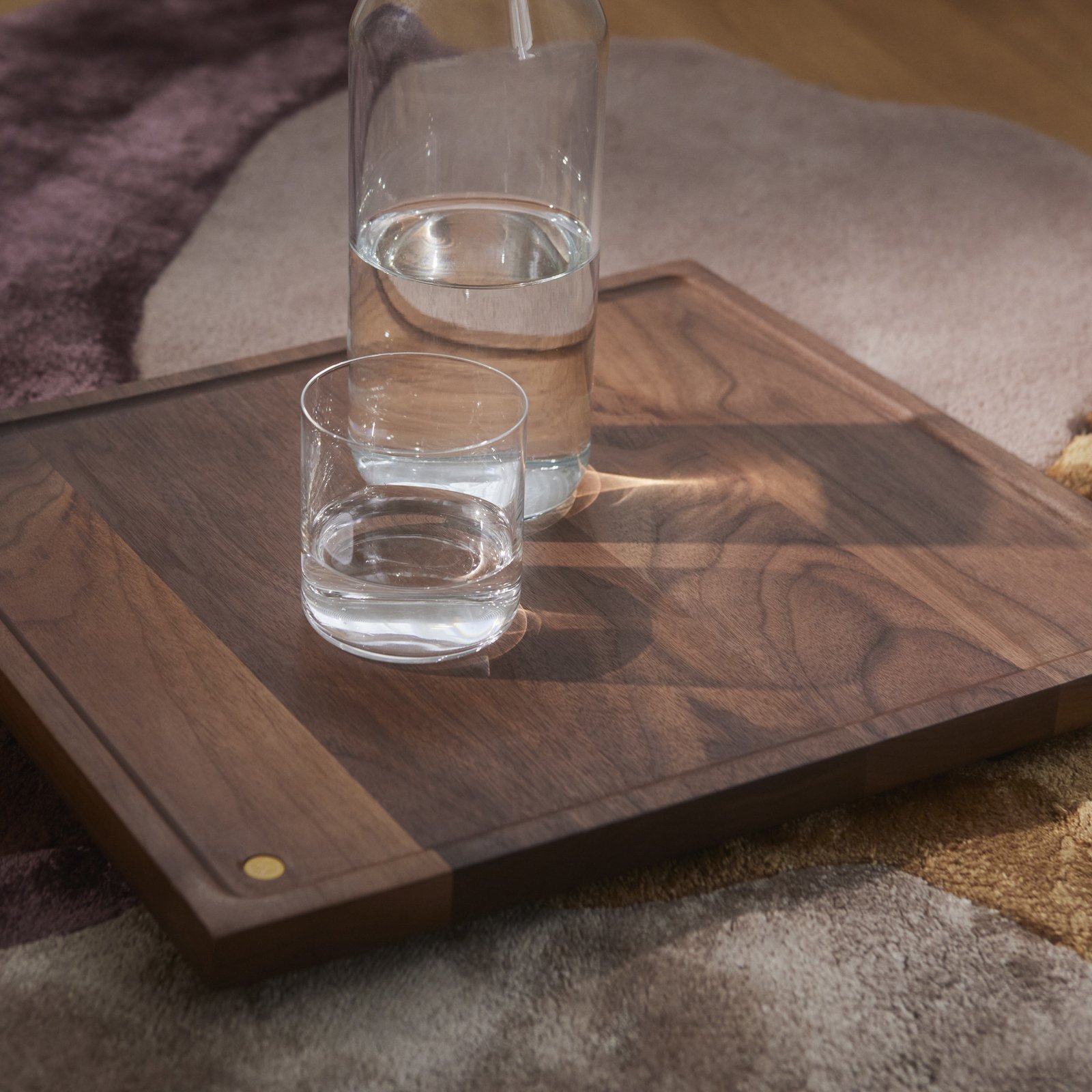 Sessio Tablett Square Walnut/Gold - AYTM