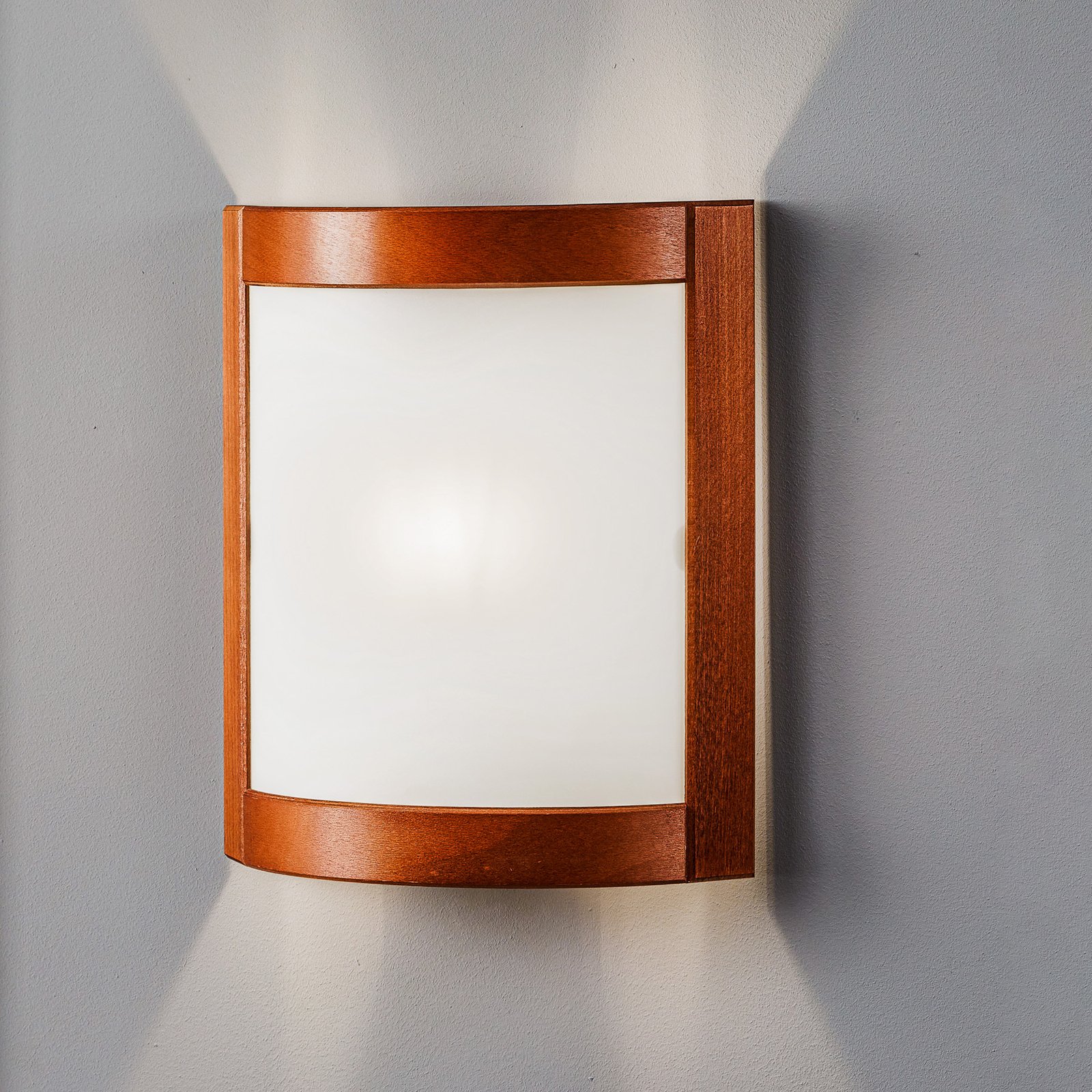 Zanna wall light made of wood, 34 cm high, rustic