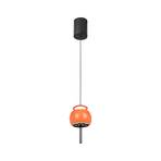 Lámpara colgante Roller LED, naranja, regulable en altura, barra de