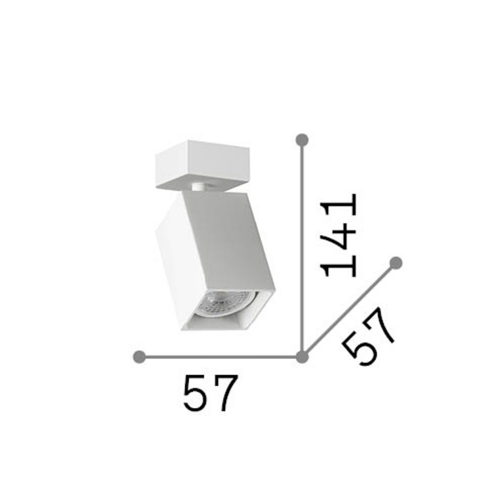 IDEAL LUX Προβολέας οροφής Dynamite Square, λευκός, μήκος 5,7 εκ. IDEAL LUX Προβολέας οροφής Dynamite Square, λευκός, μήκος 5,7 εκ.