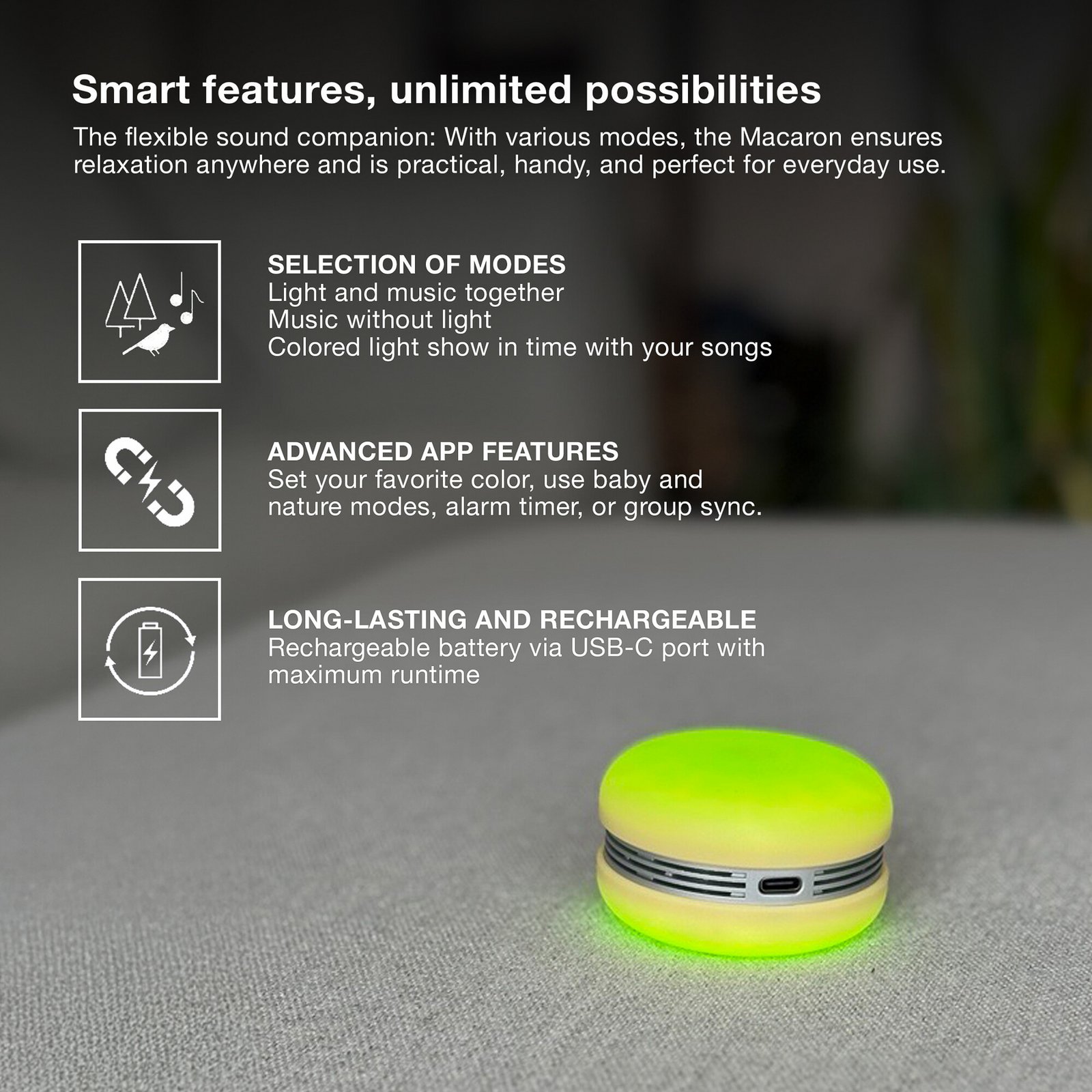 OSRAM SMART+ Bluetooth LED-kaiutin MACARON, vaaleanpunainen, akku