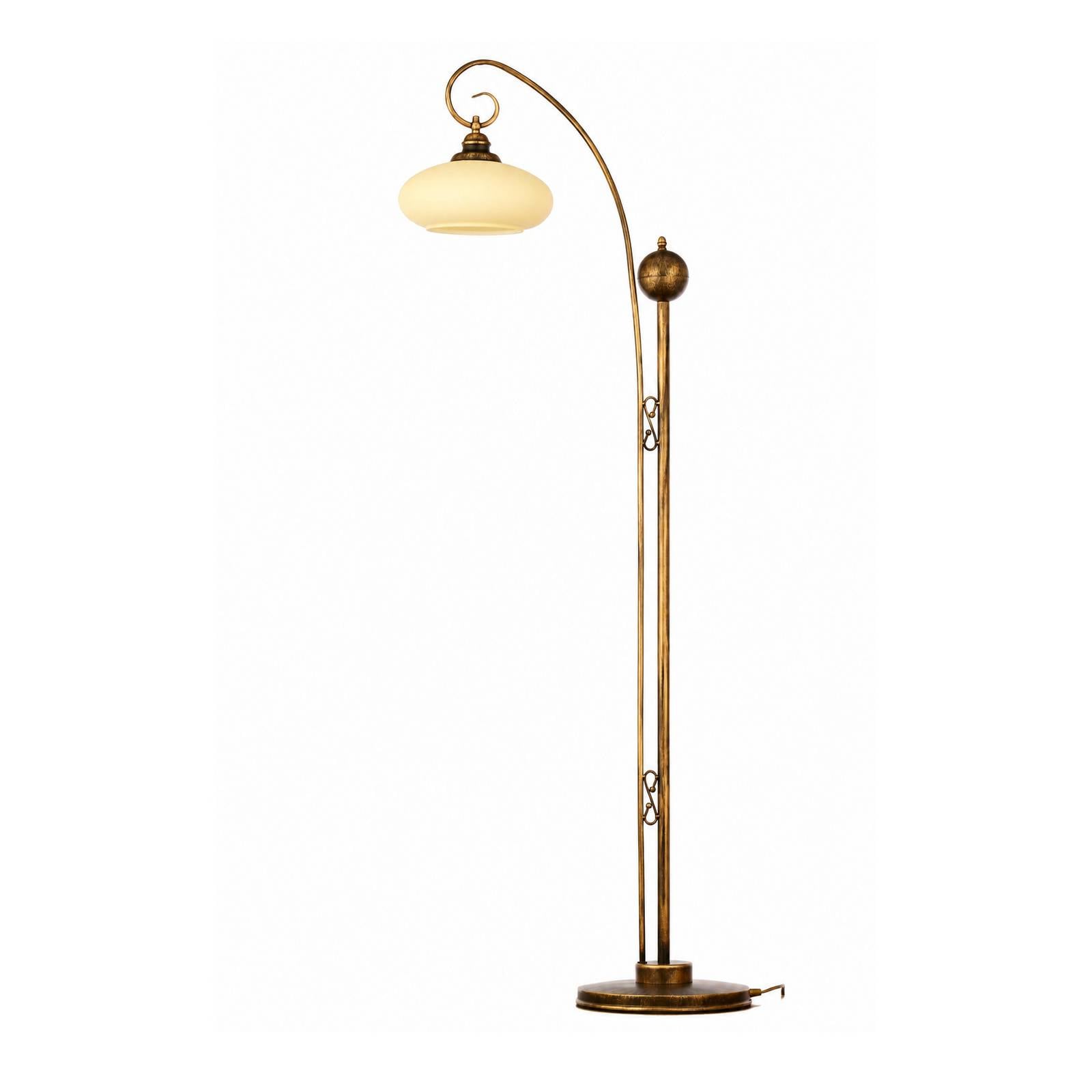 Lampa stojąca Bolero, czarno-złota, kremowa, stal, szkło, E27