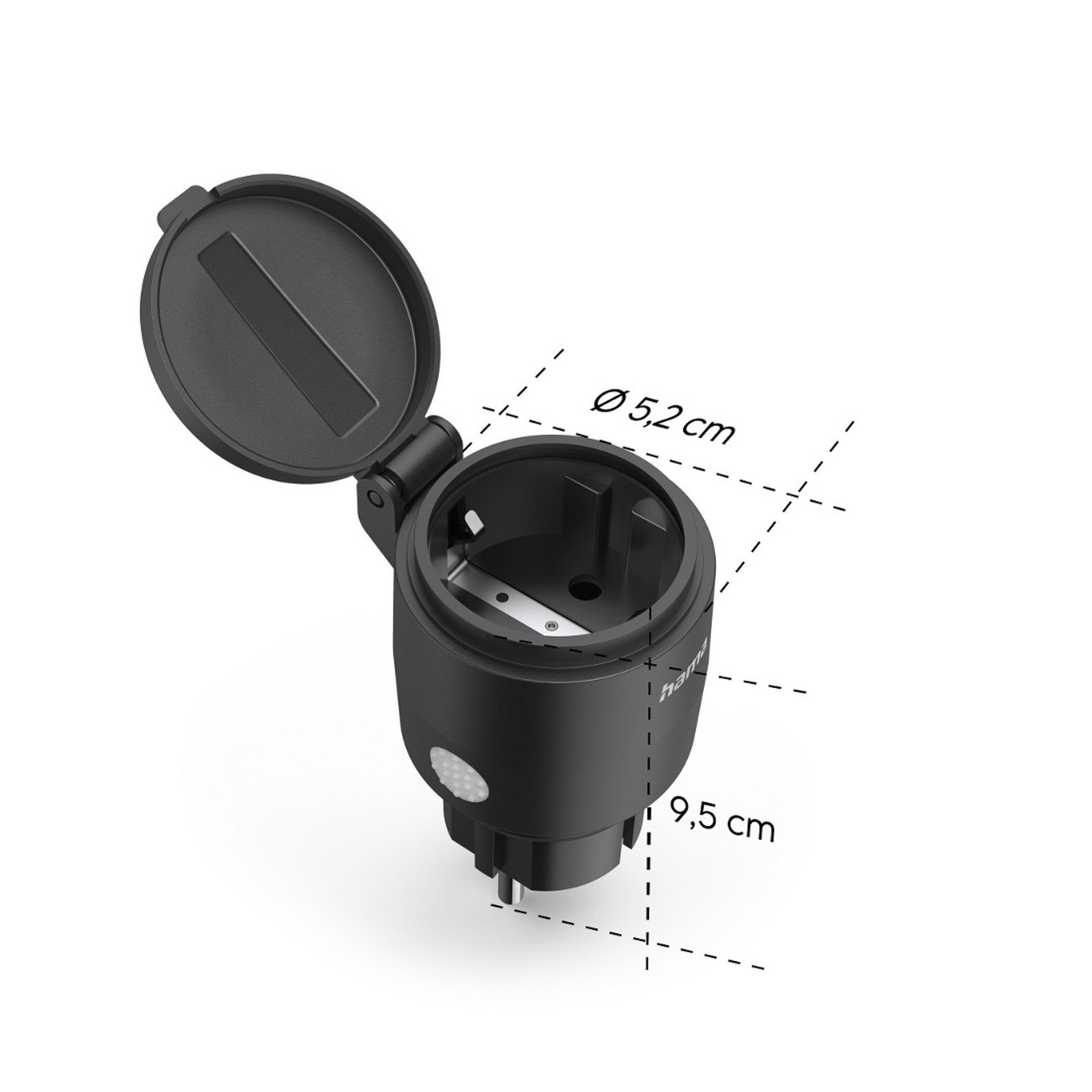 Hama Priză WLAN Smart în aer liber Matter 2300 W IP44 negru - Plastic