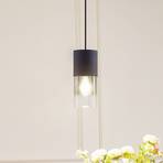 Lindby pendant light Svante, 1-bulb, black, glass, Ø 10cm