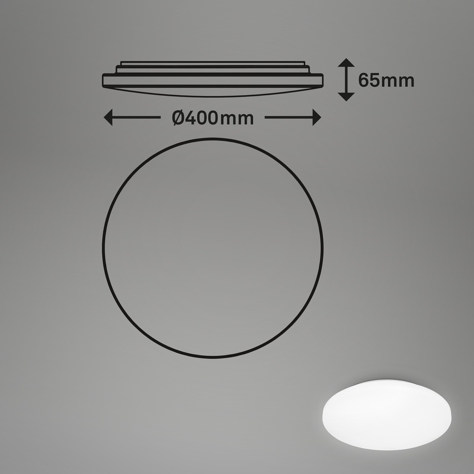 LED stropní svítidlo Pouzdro do koupelny IP44 3000K Ø 40cm