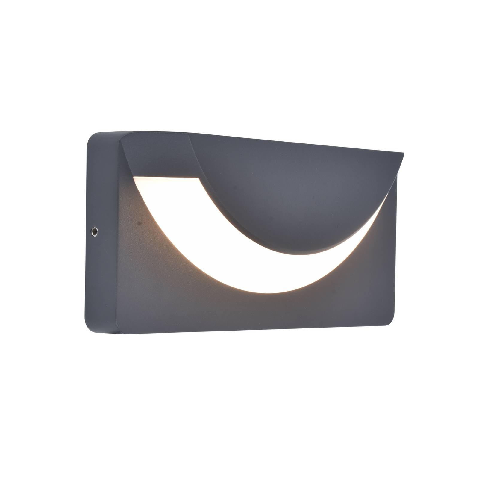 LED-Außenwandleuchte LUPS, dunkelgrau, Breite 23 cm, IP54