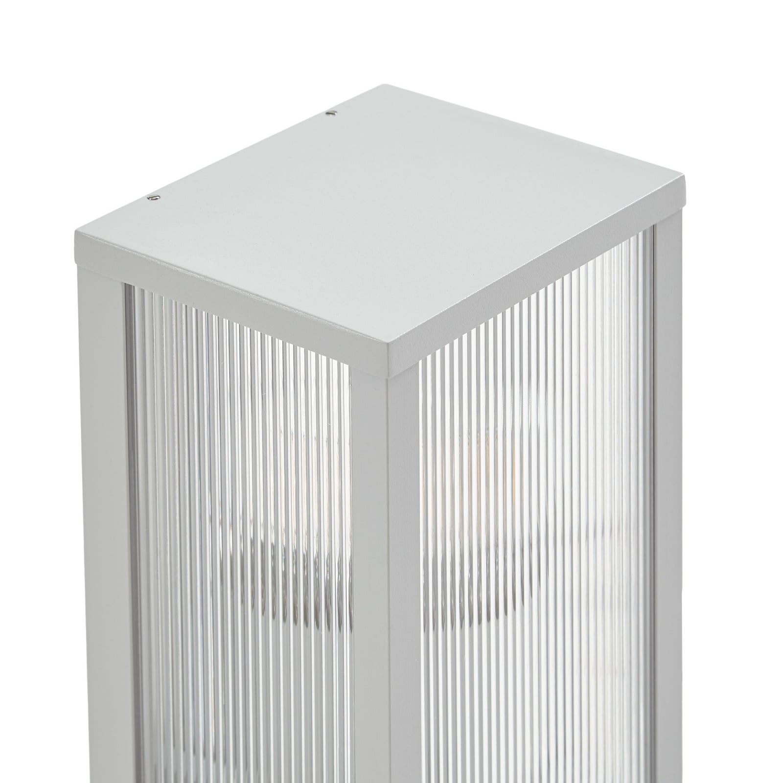 Lindby Peldar outdoor wall lamp, grey/ribbed, 26 cm, IP44