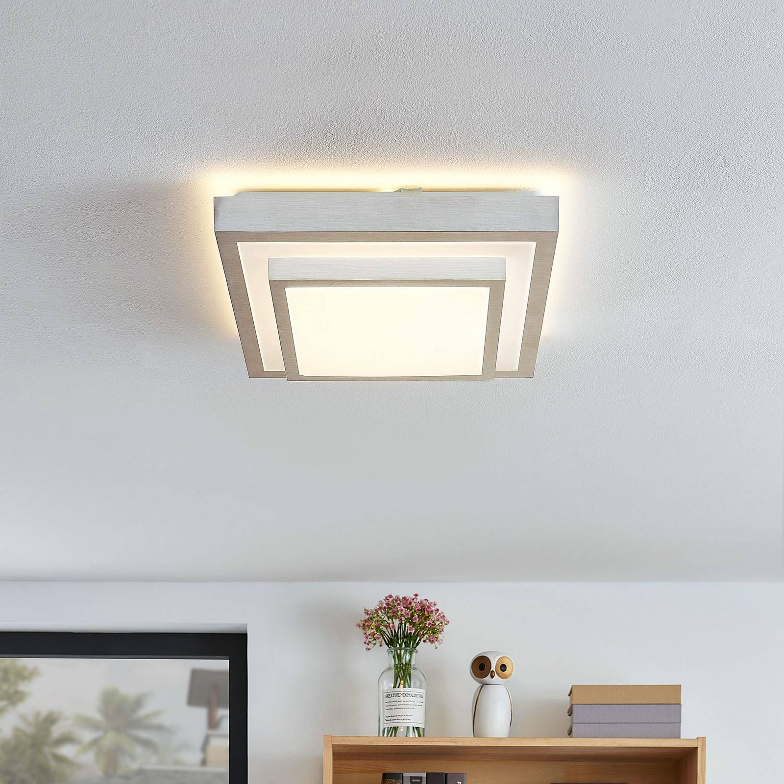 Levně Lindby Mirco LED stropní světlo, hranaté, 37,5 cm