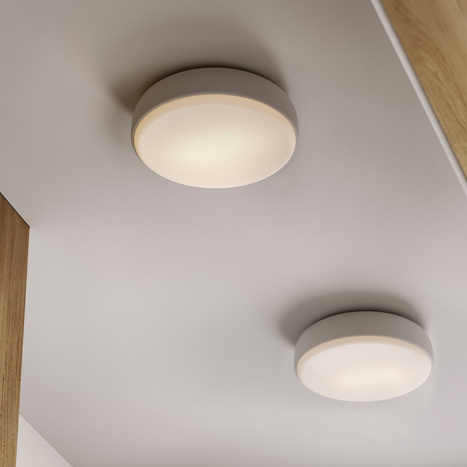 Northern Over Me plafonieră albă 50 cm - Camera de zi / sufragerie - design - alb opal - Metal