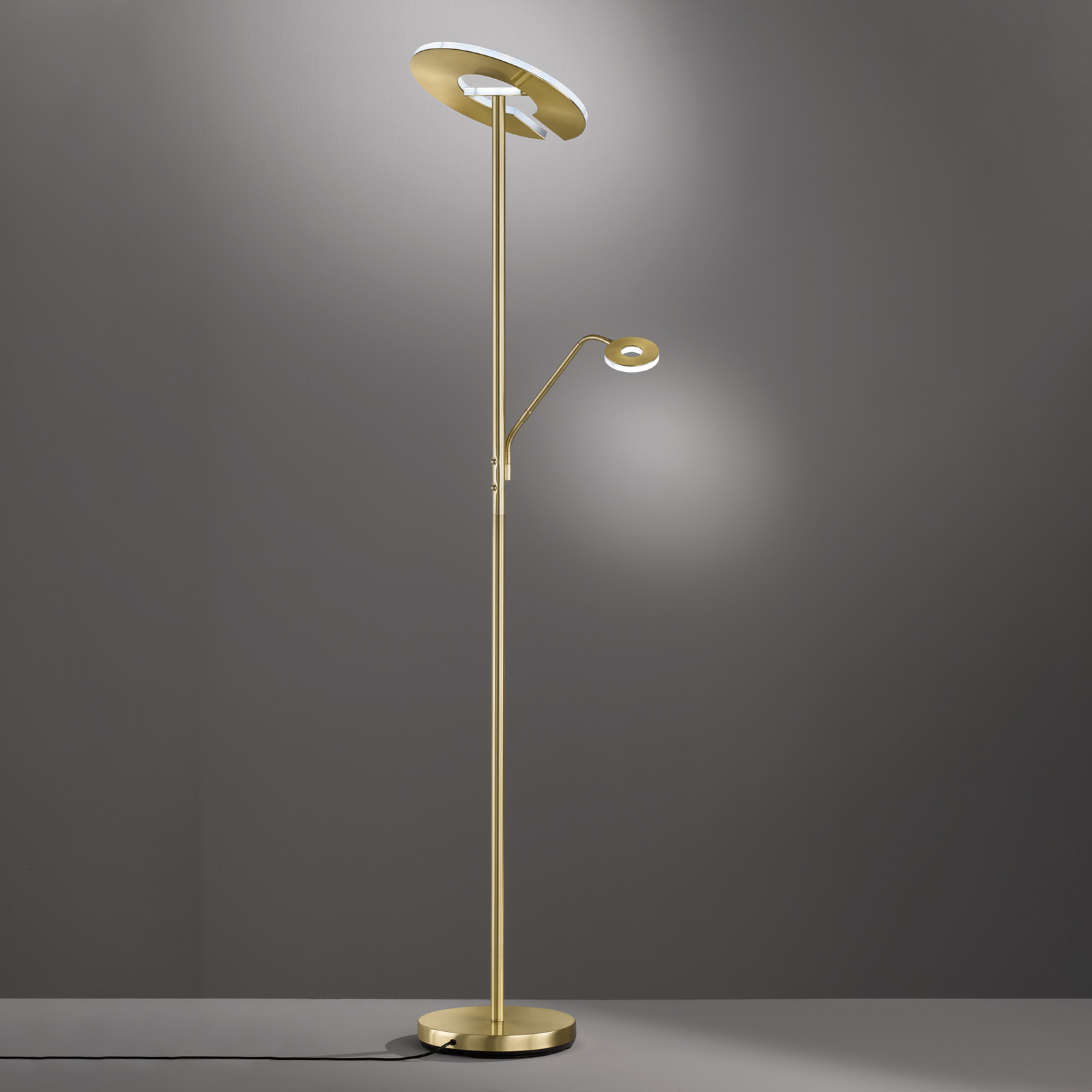 LED floor lamp Dent 180 cm, metal CCT, 2-bulb