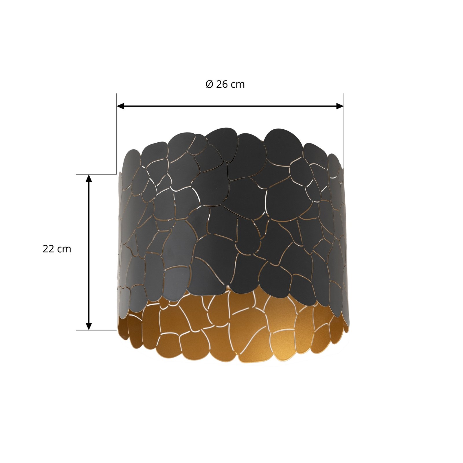 Aralena Deckenleuchte Schwarz/Gold - Lindby