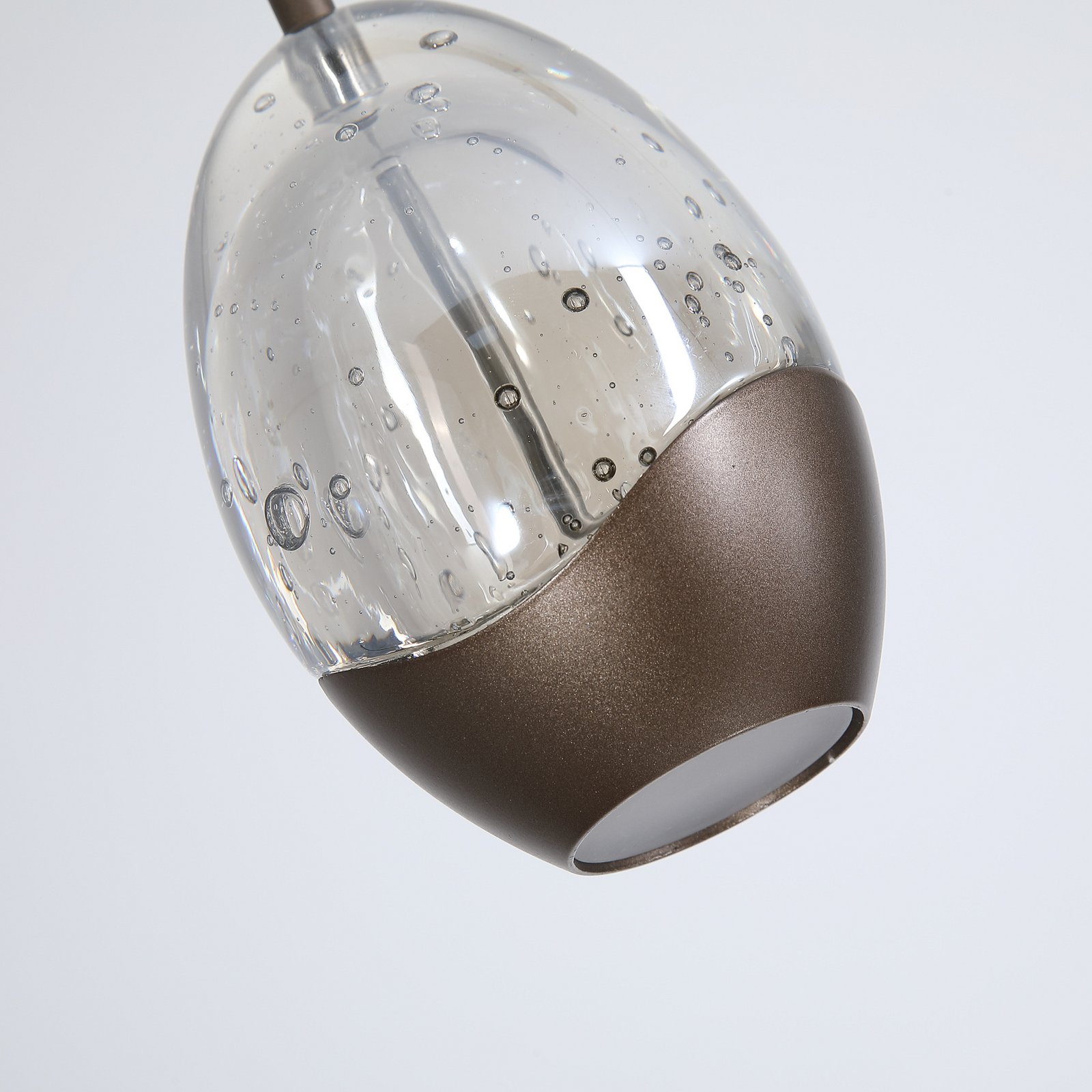 LED-pendellampe Seeds, cremefarvet, længde 75 cm, glas 4 lyskilder
