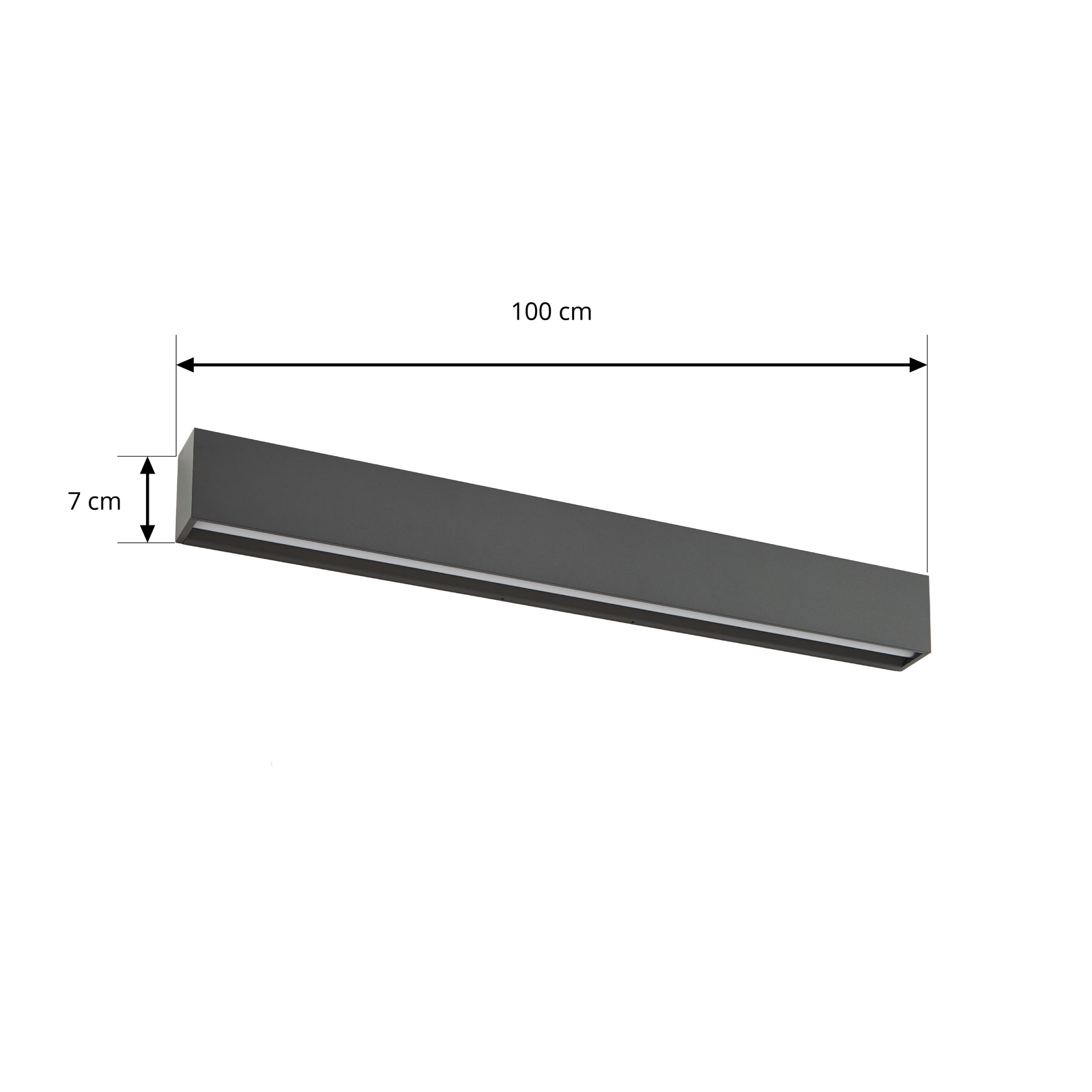 Kinkiet zewnętrzny LED Lengo, 3000 K, antracyt, 100 cm, światło skierowane w