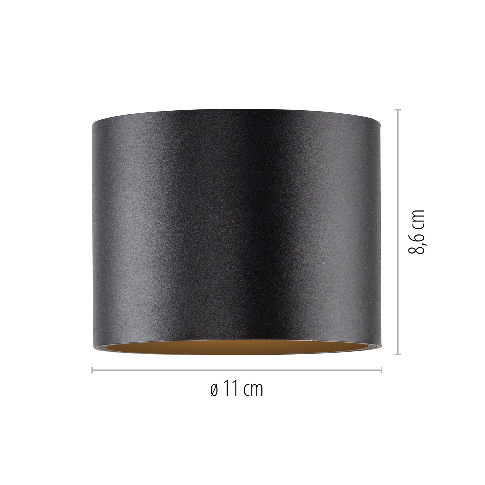 PURE LED лампа за баня Point, черна, Ø 18 cm, IP44