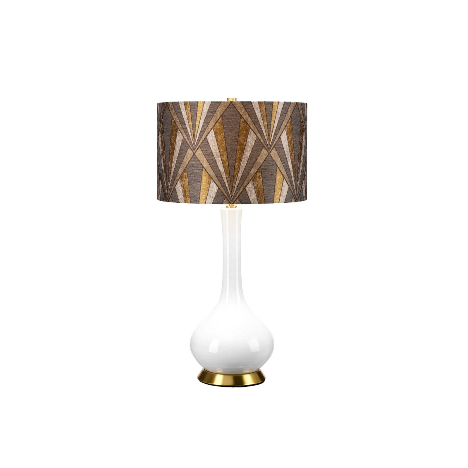 Milo table lamp, brass-white/grey-brass