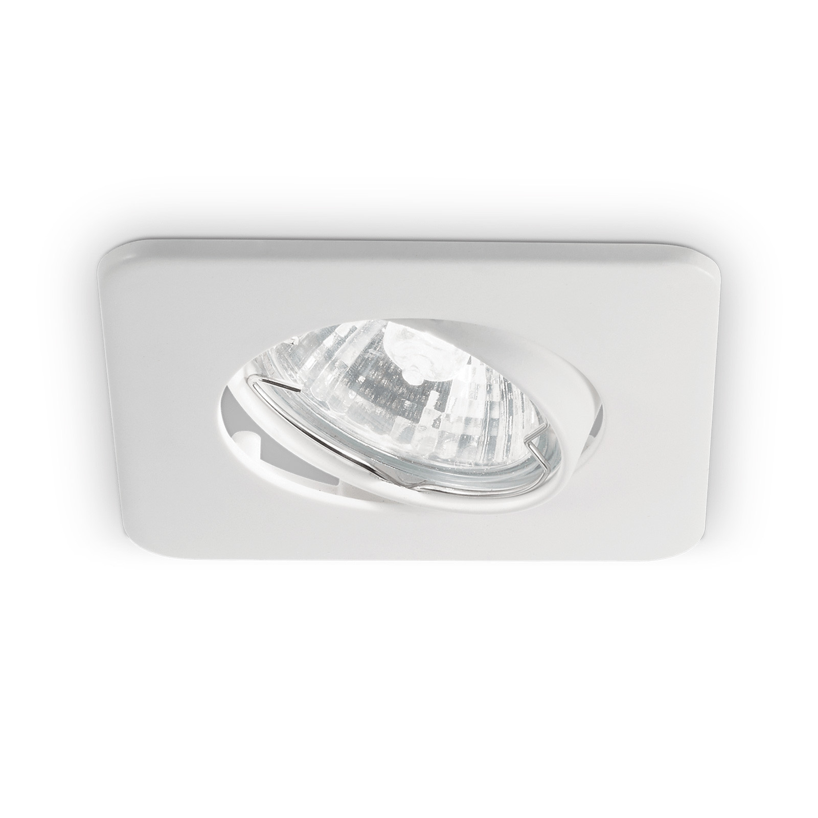 Ideallux Lounge Carré Blanc Métal Plafonnier Encastré Pivotant