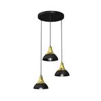 Maro hanglamp zwart/messing 3-lamps rond