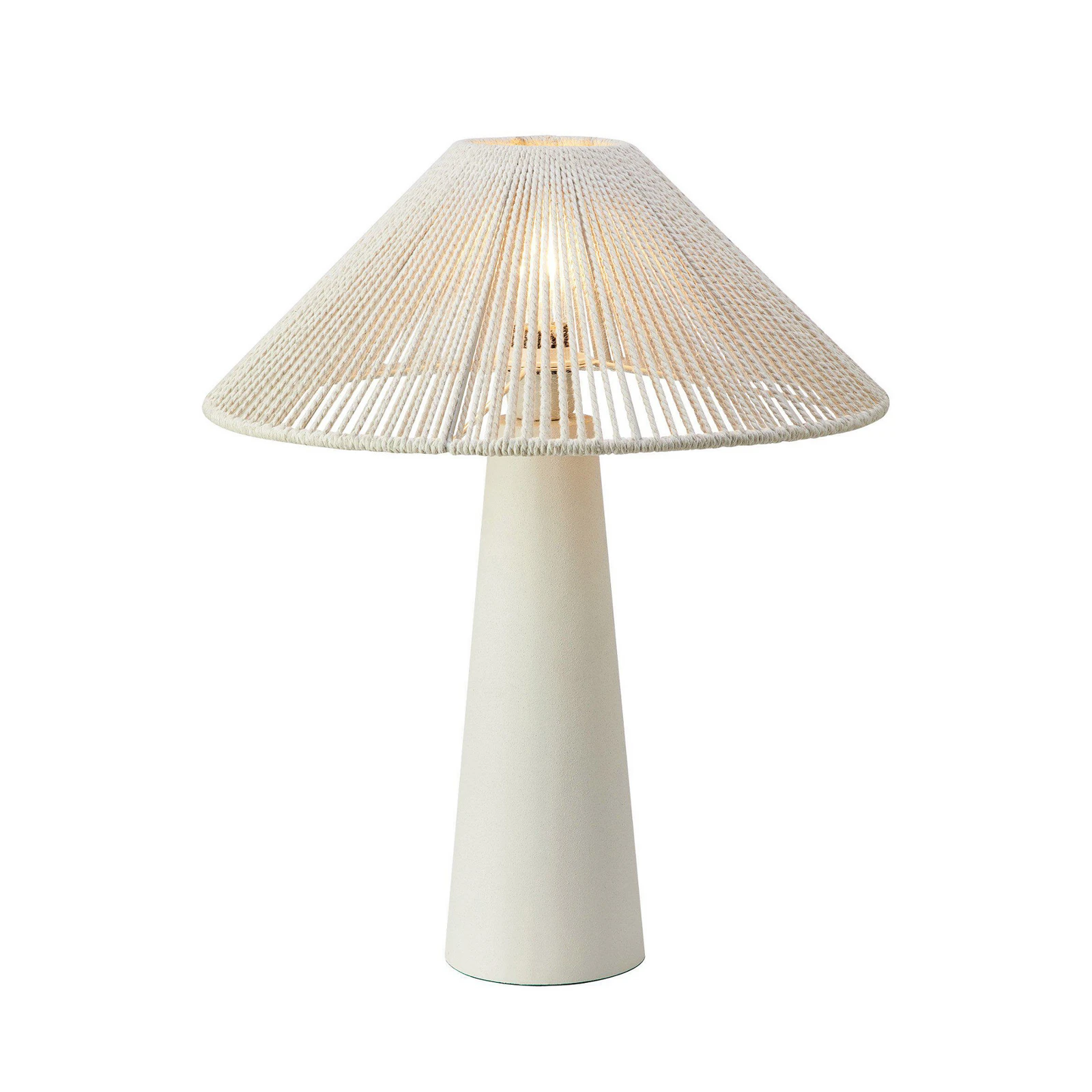 Lampada da tavolo Favoro, crema, altezza 50 cm, ceramica, tessuto