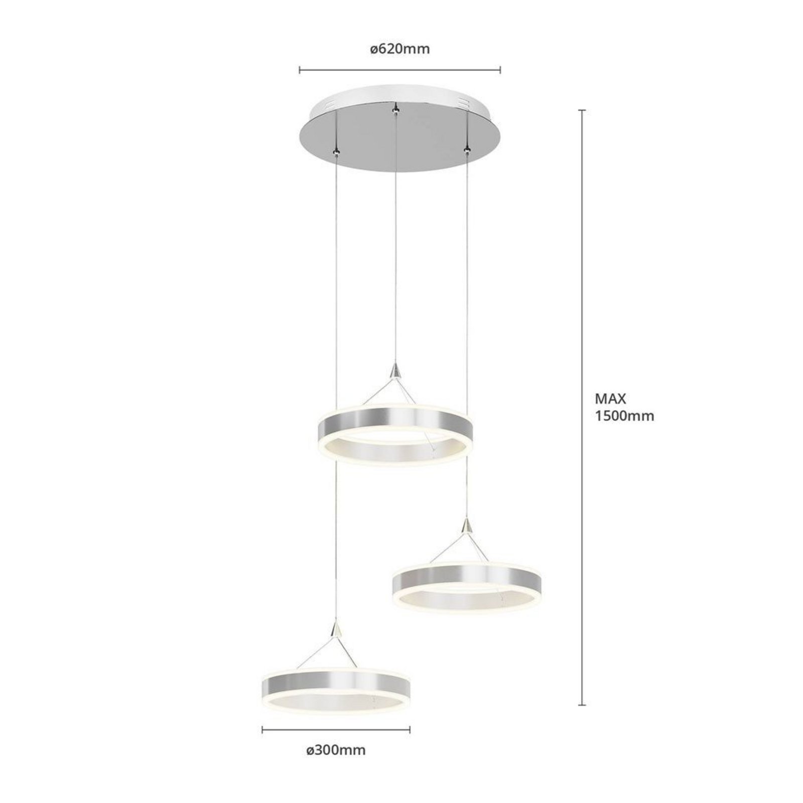 Lyani LED 3 Cluster Lustră Pendul Chrome - Lucande