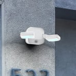 OSRAM LED-utvendig veggspot DOUBLE, 2 lyskilder, hvit, batteri