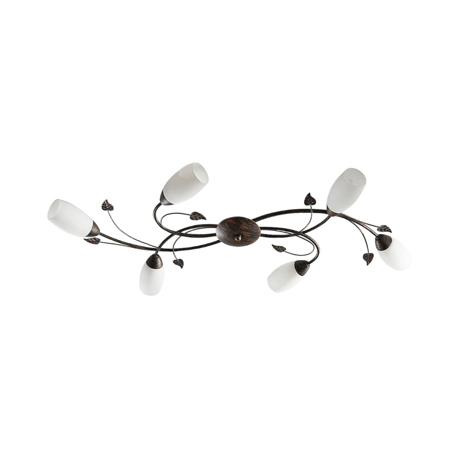 Stefania 6 Ceiling Lamp White/Black-Gold - Lindby