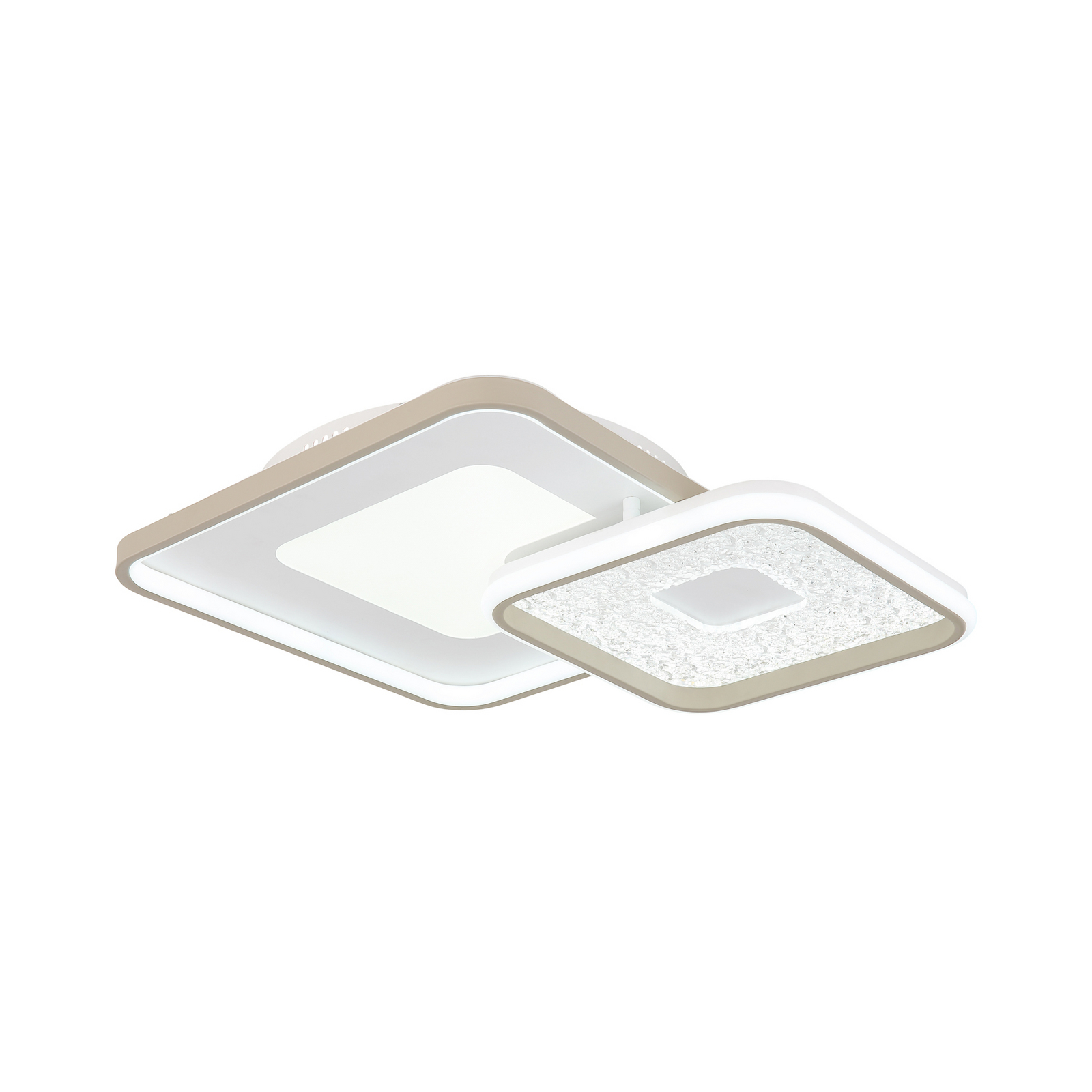 LED plafondlamp Mosaiko, lengte 50 cm, wit/zandkleurig metaal LED plafondlamp Mosaiko, lengte 50 cm, wit/zandkleurig metaal