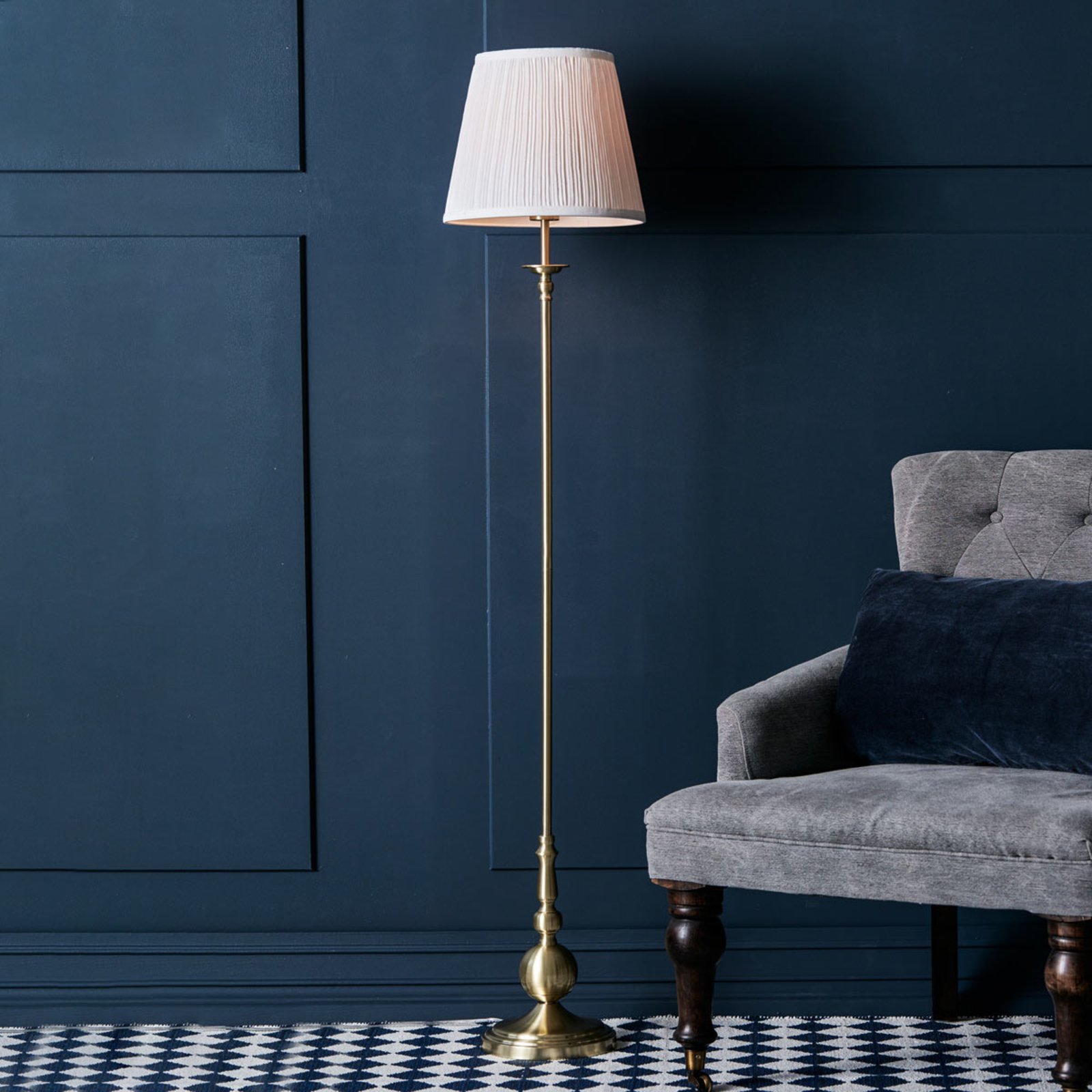 Imperia Floor Lamp Brass/White - Markslöjd
