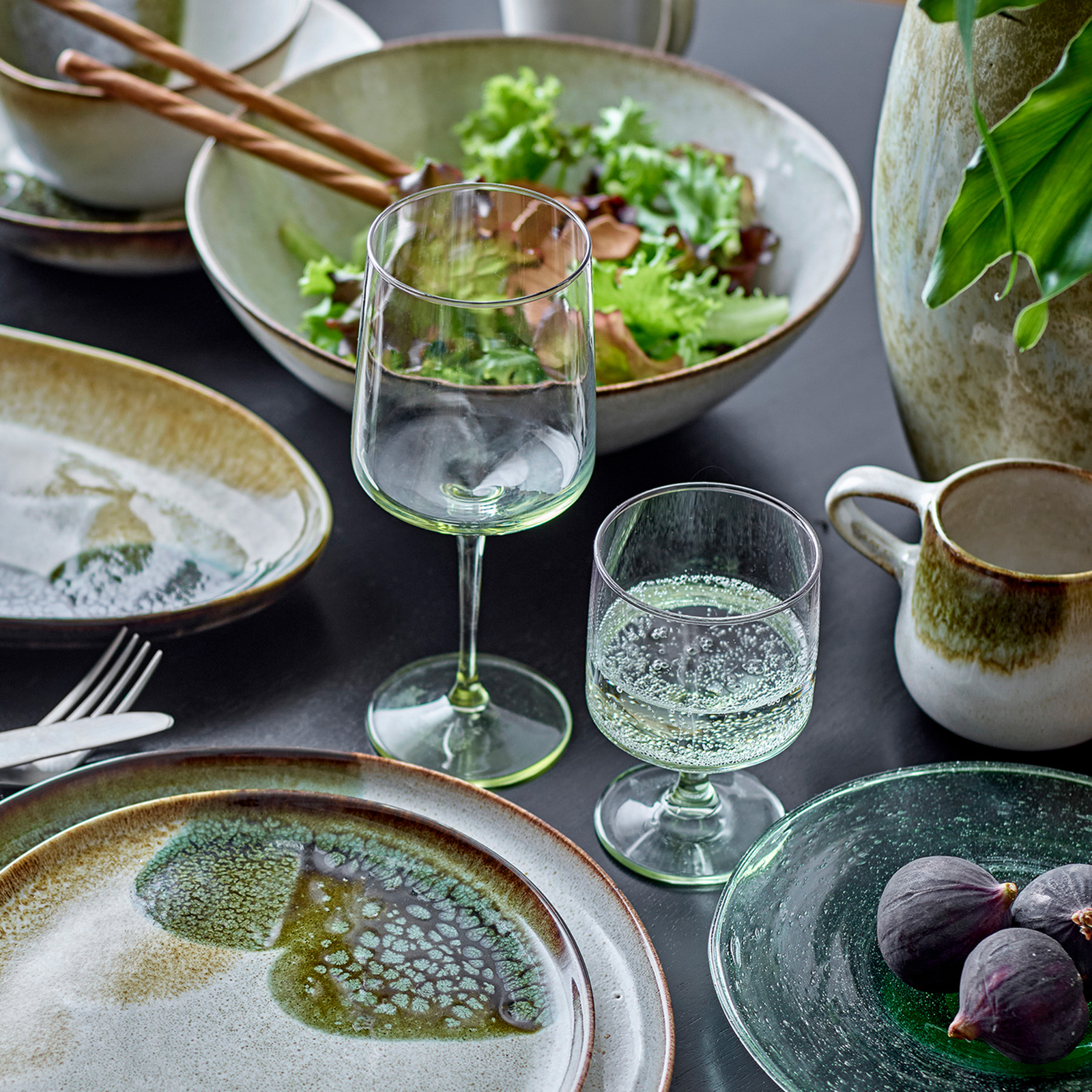 Luciana Weinglas lila/grün 6er-Set 21cm Glas - Bloomingville