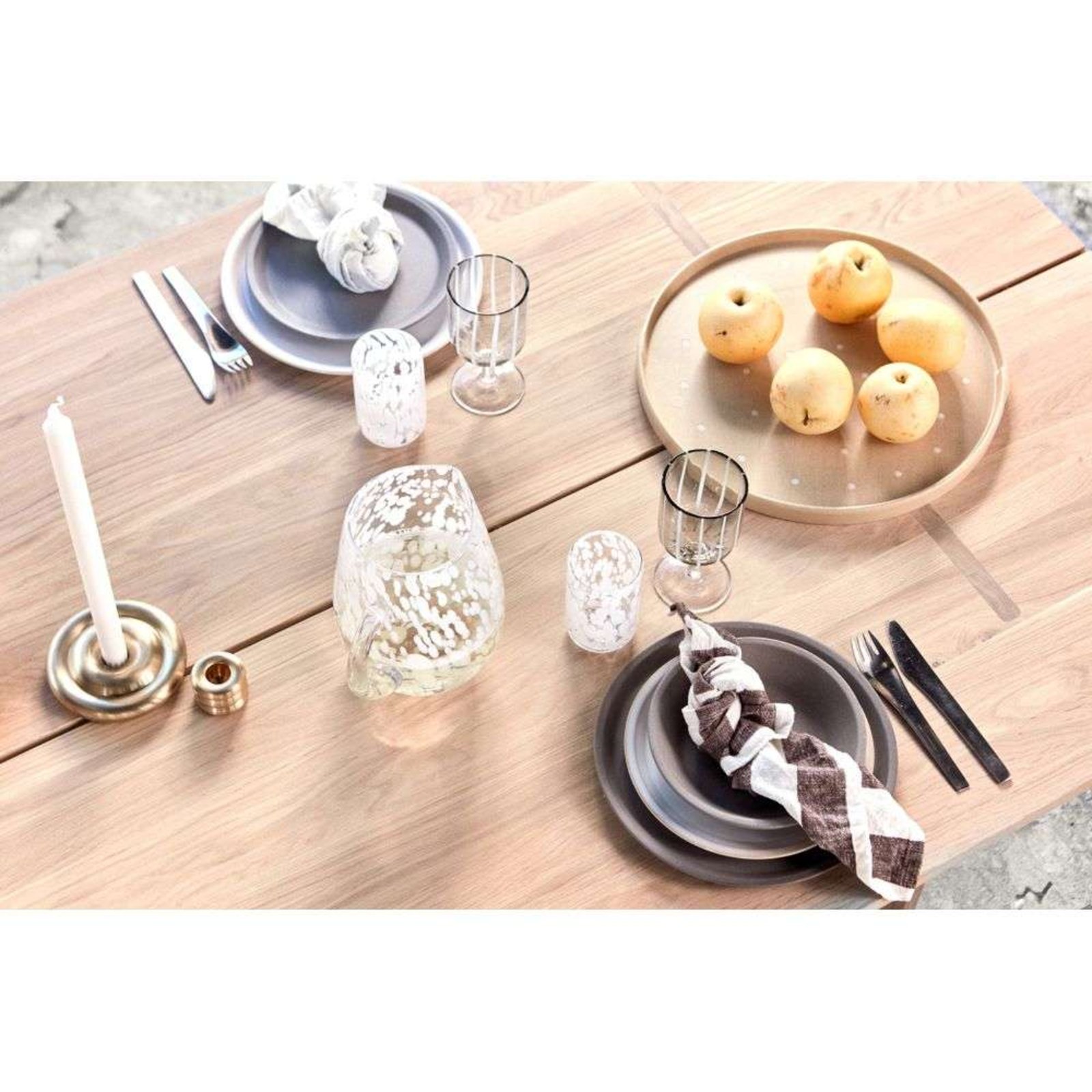 Savi Solid Brushed Brass Candleholder Low - OYOY Living Design