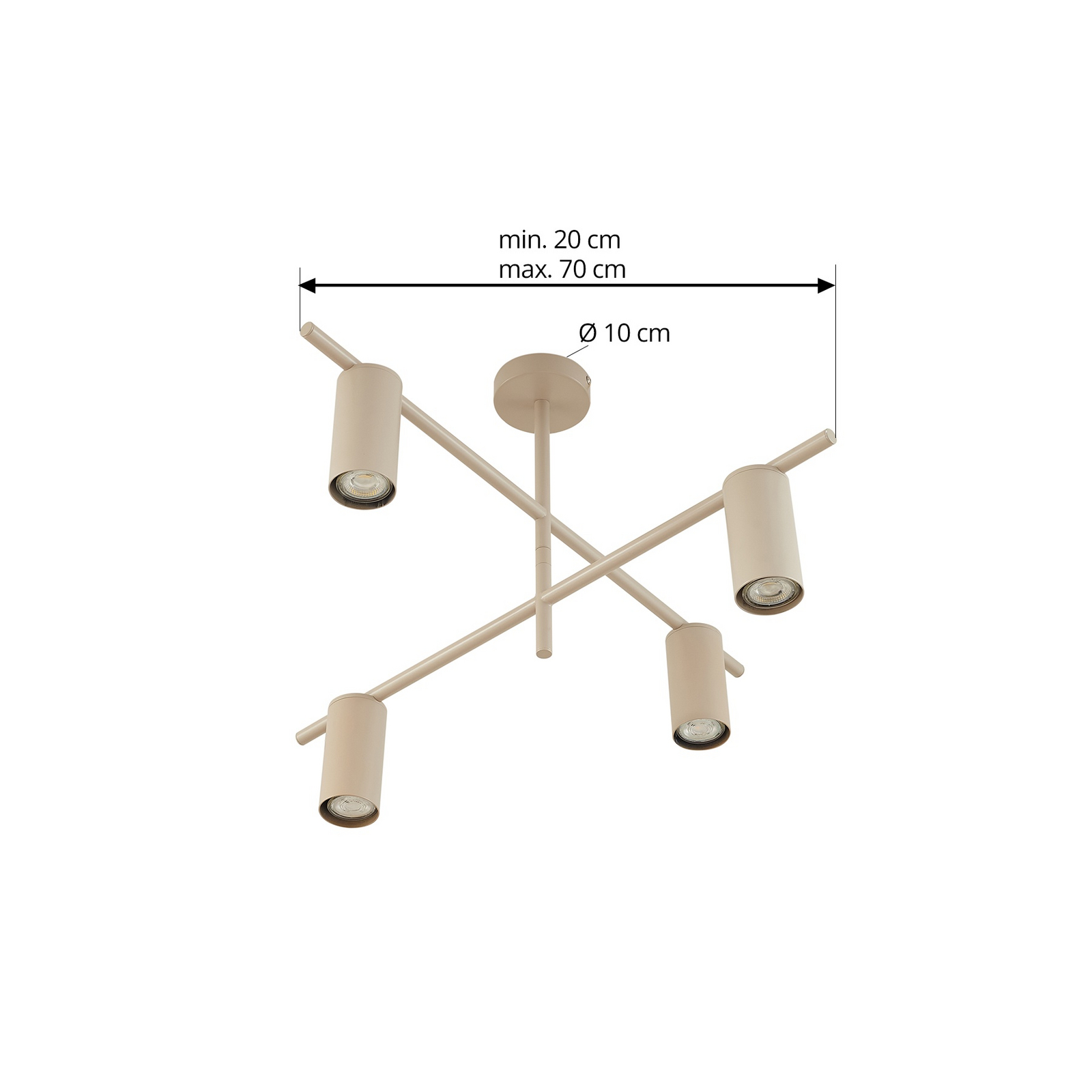 Lindby mennyezeti lámpa Marilou, bézs, 4 lámpás, Ø 70 cm