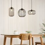 Lindby Krish hanging light, cage look, three-bulb