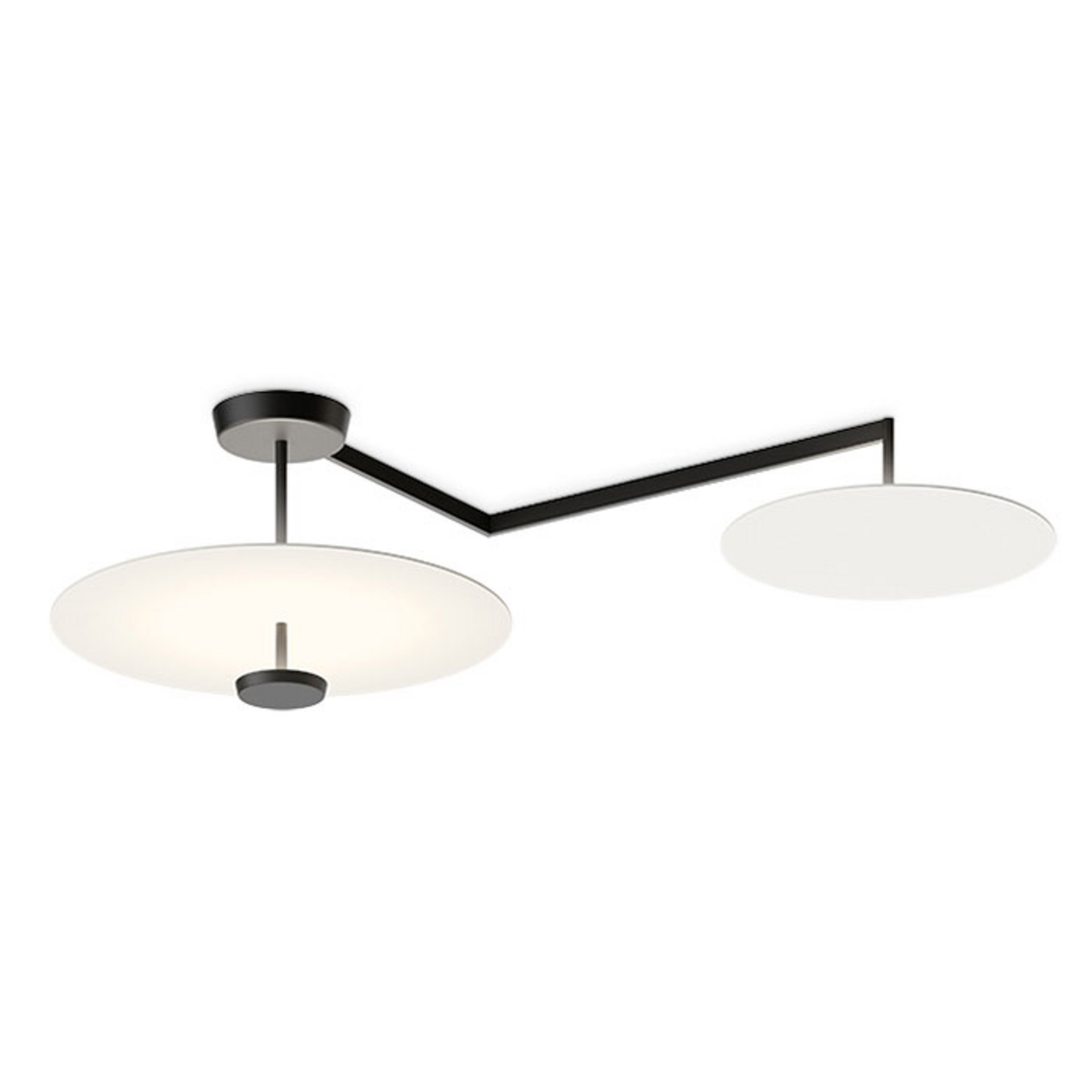 Flat LED ceiling light, 3-bulb, Ø 55 cm, white - Vibia