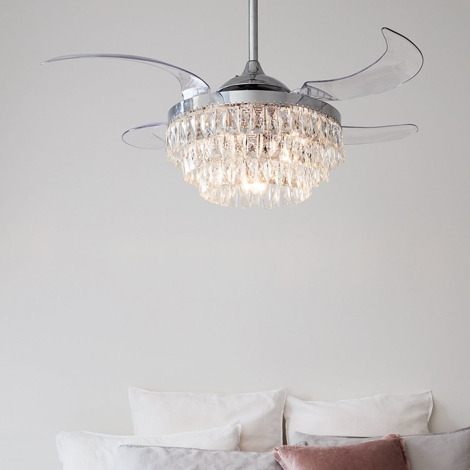 Fanaway Veil Deckenventilator mit Licht chrom leise - Beacon