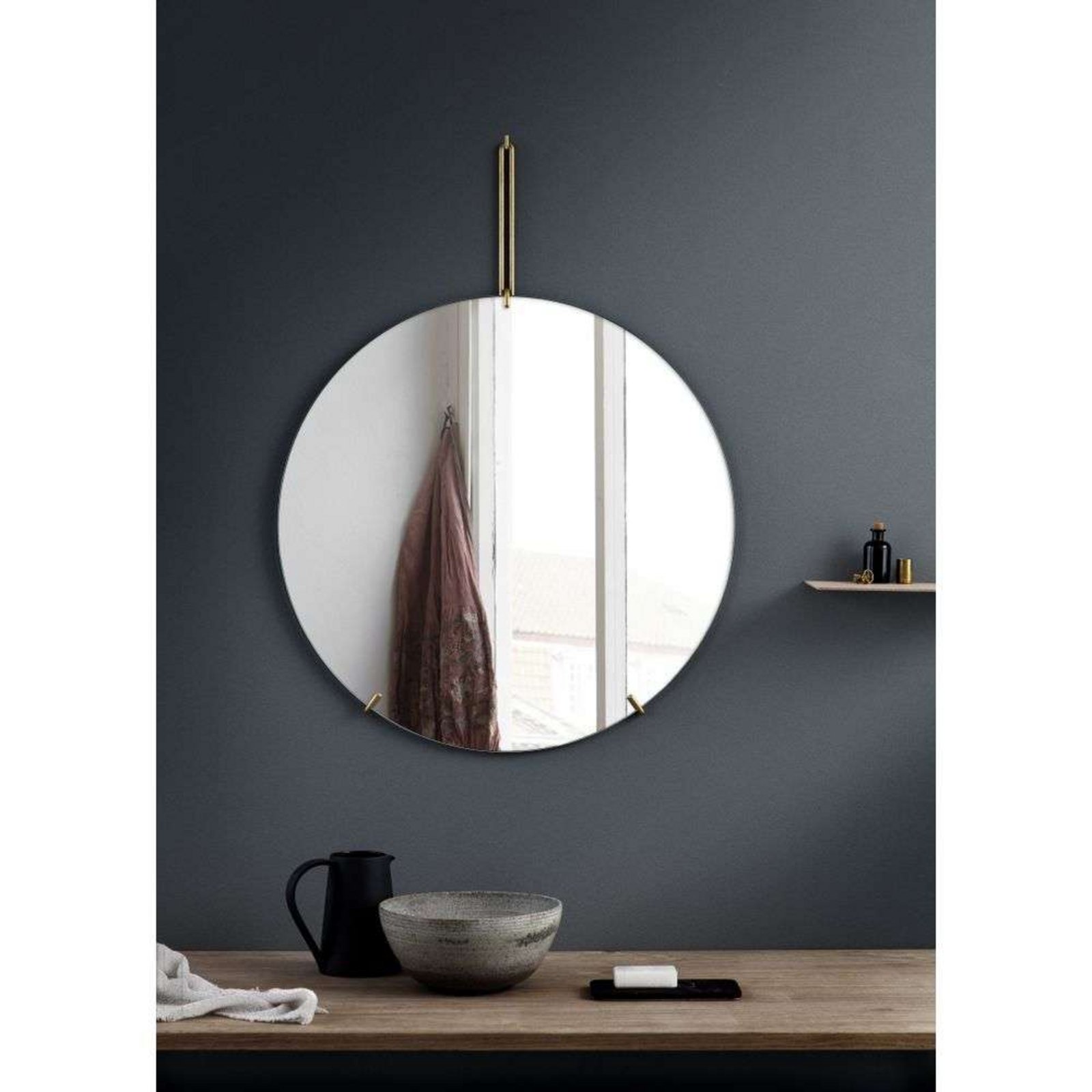 Wall Mirror Ø70 Brass - Moebe