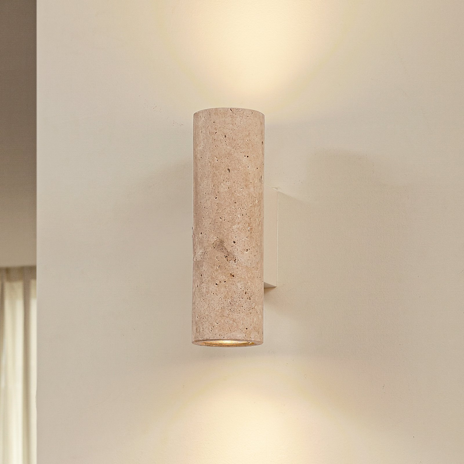 Applique murale Tavira, travertin, pierre, Up/Down - Lucande