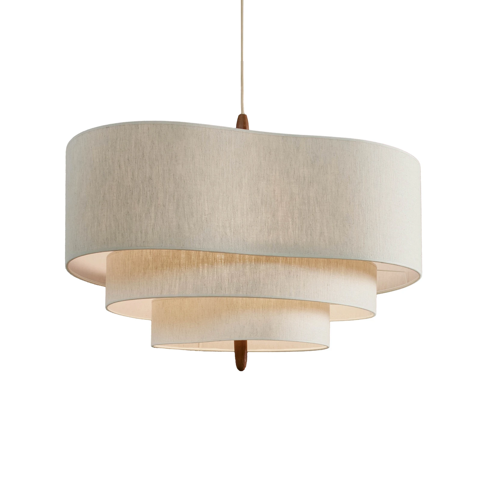 MARKET SET Pebble textile hanging light, cream, Ø 78 cm