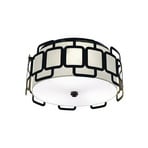 Deckenlampe Sabina, schwarz, Ø 38 cm, Metall/Textil, 3 x E27
