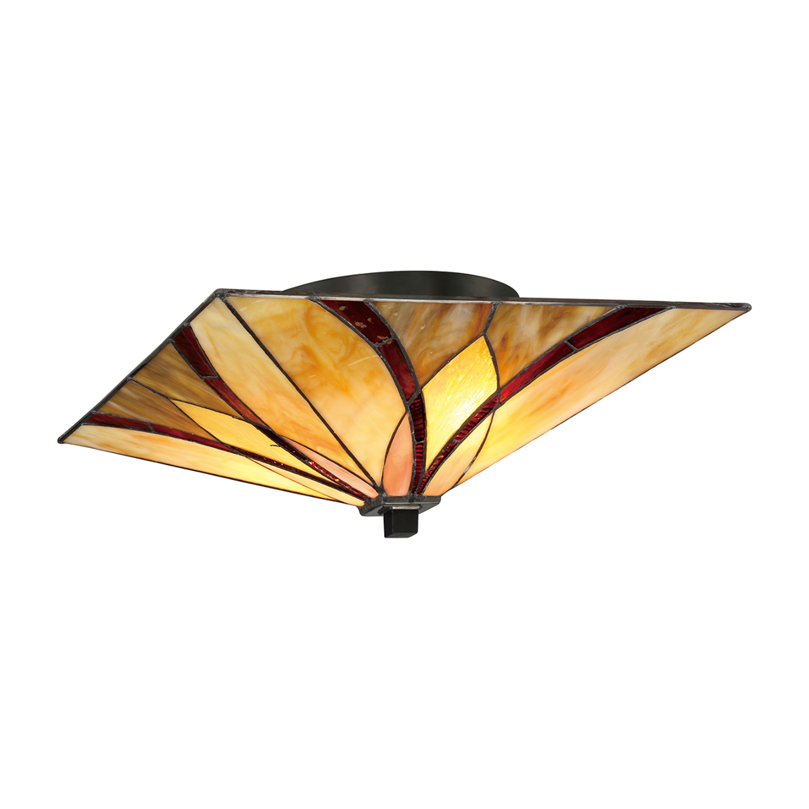 Stropní světlo Asheville design Tiffany, 16,7cm