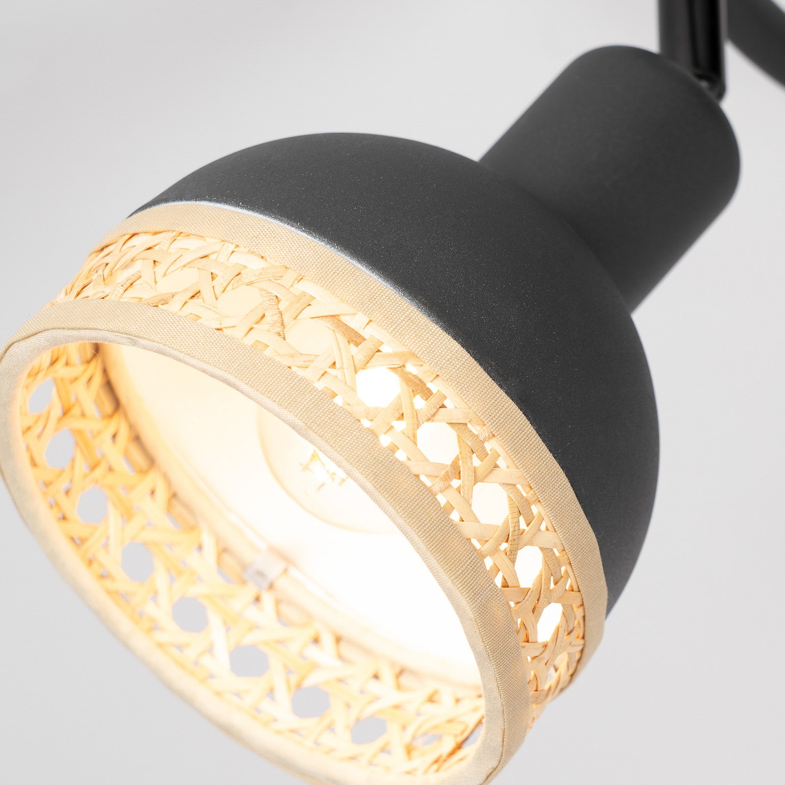 Lonnaris 3 Round Deckenleuchte Black/Nature - Lindby