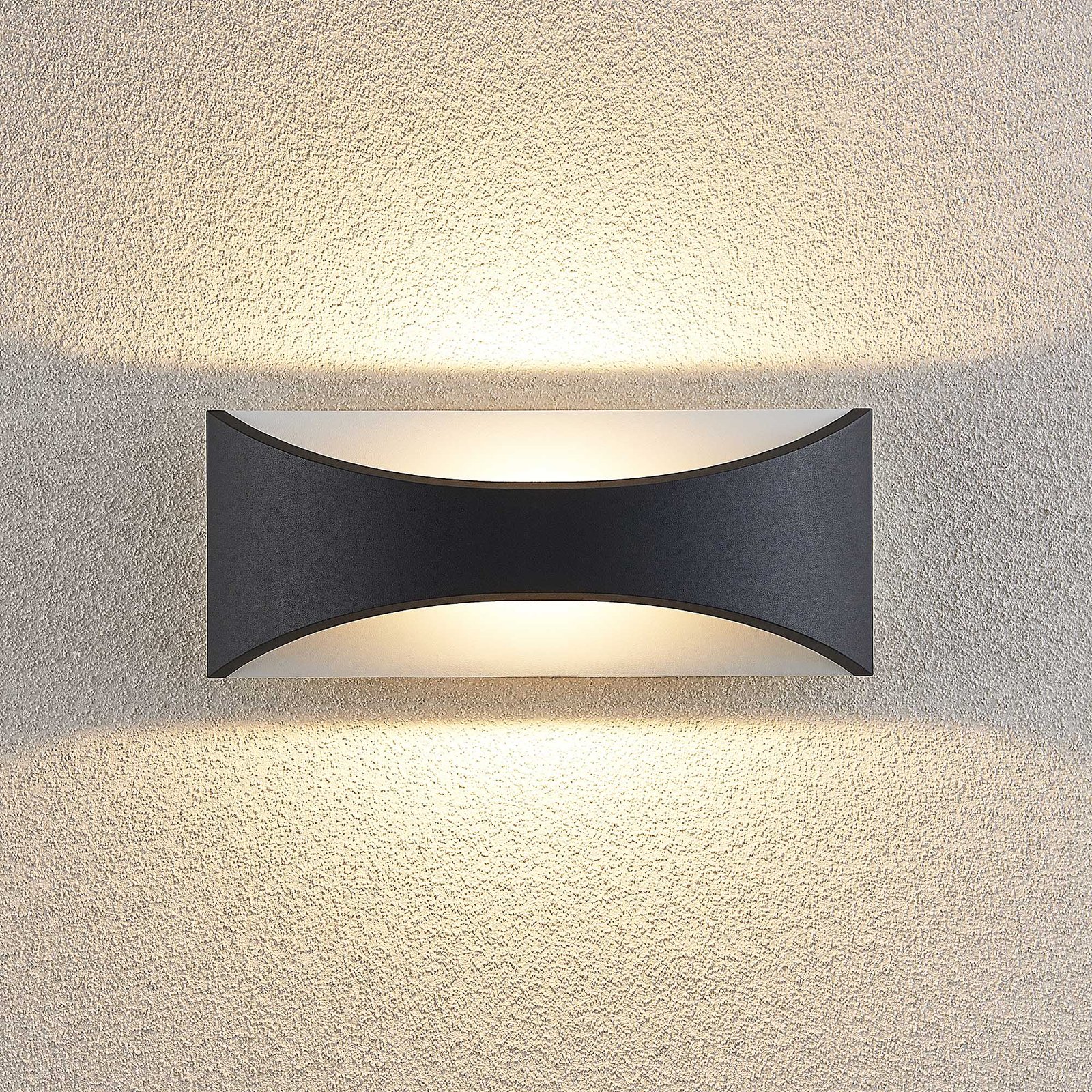 Mathea LED Applique Murale d'Extérieur L30 Dark Grey/White - Lindby