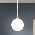 Snowwhite pendant light, 1-bulb with glass globe