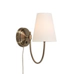 Markslöjd Wandleuchte Amar, offwhite/messing, Stecker, E14