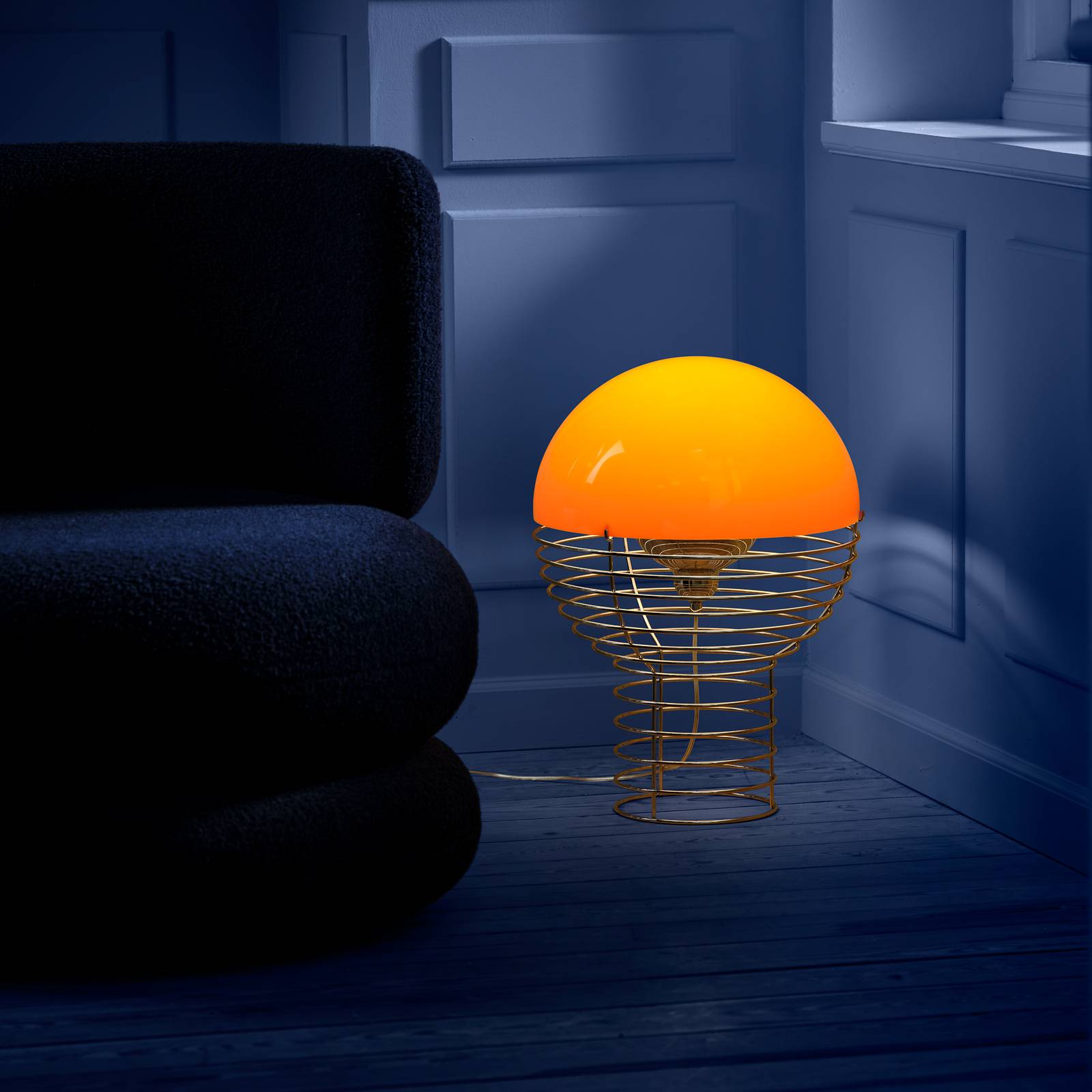 Verpan wire nagyméretű asztali lámpa, narancssárga
