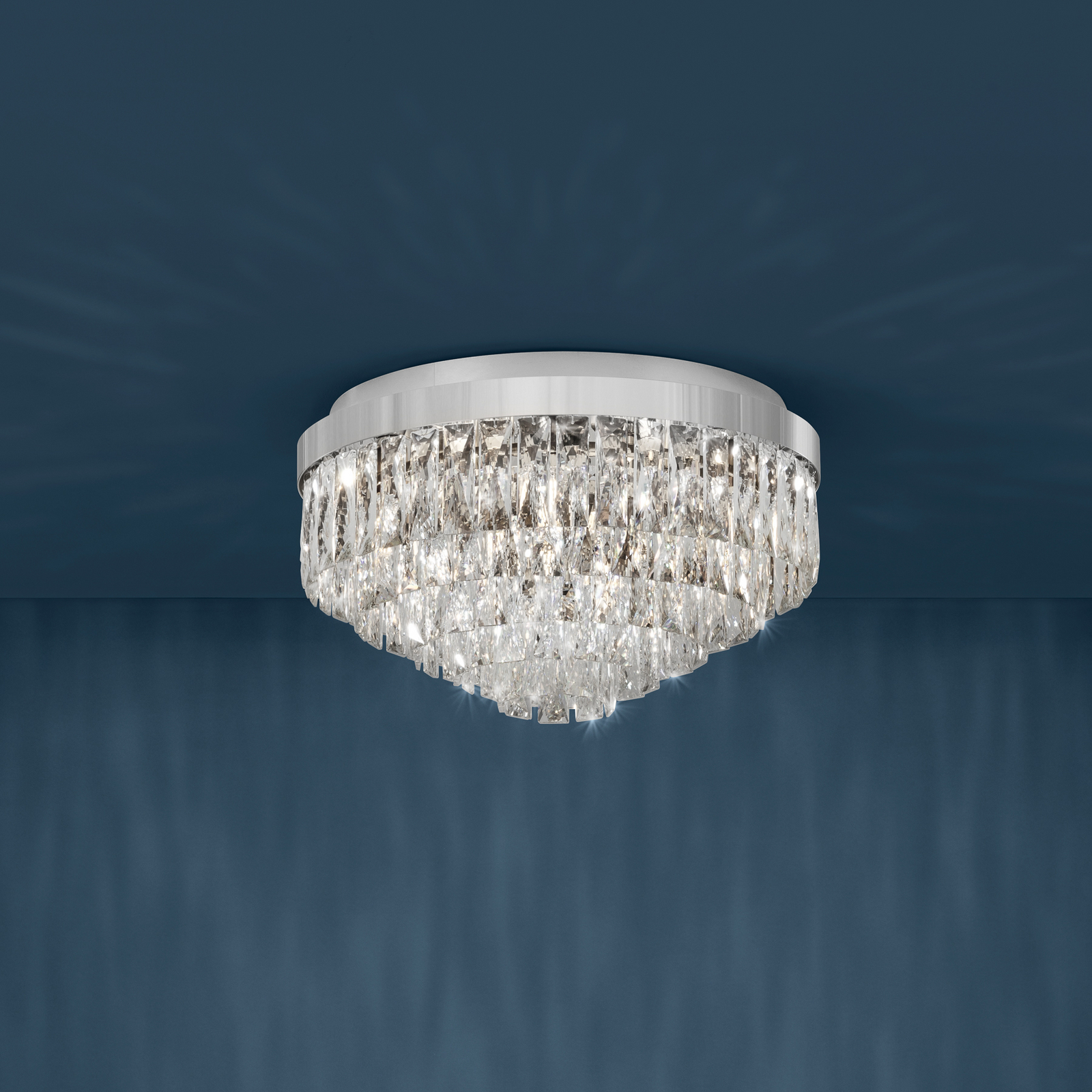 Stropna svjetiljka Stars of Light Valparaiso, krom, Ø 48 cm, metal