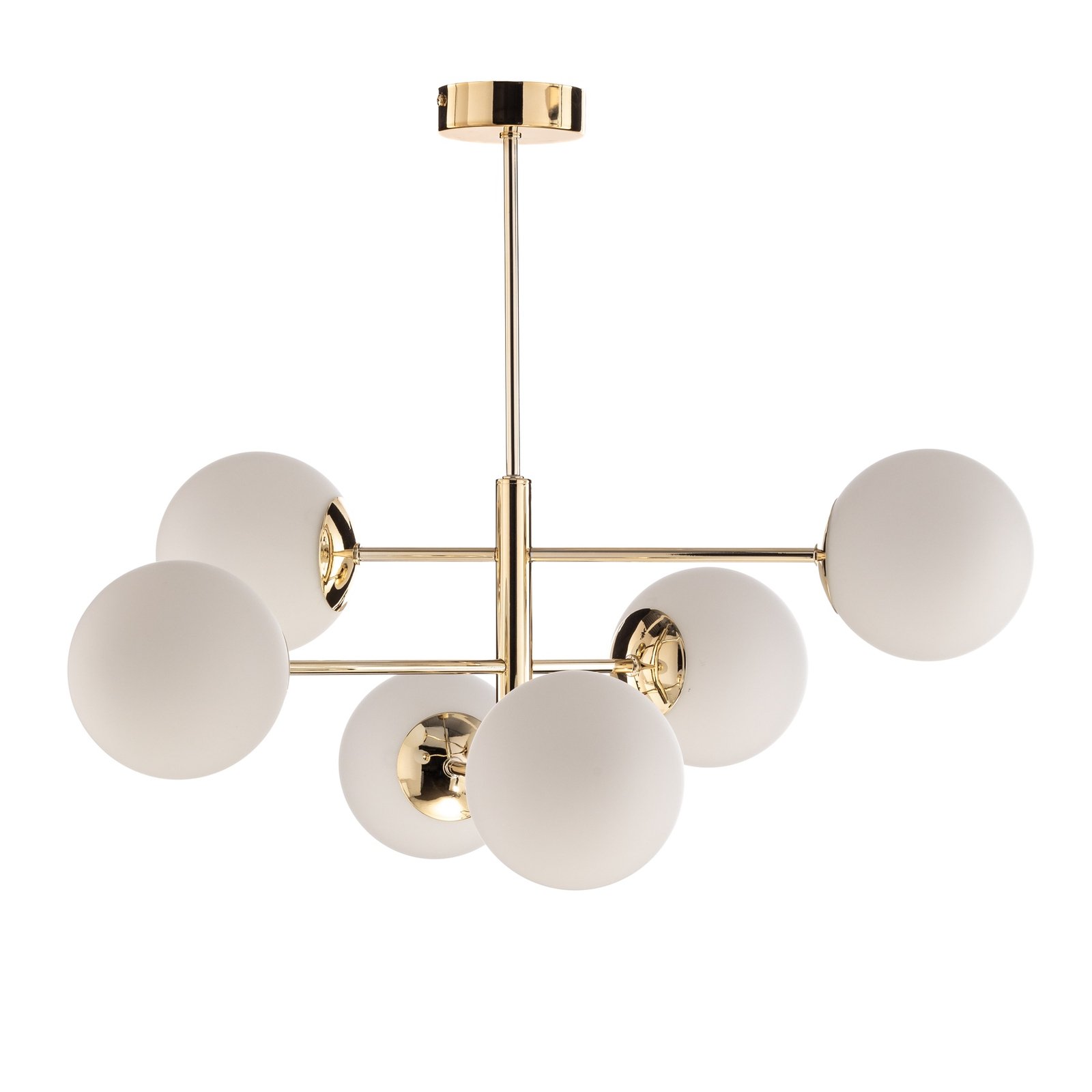 Aurora ceiling lamp, six-bulb, gold