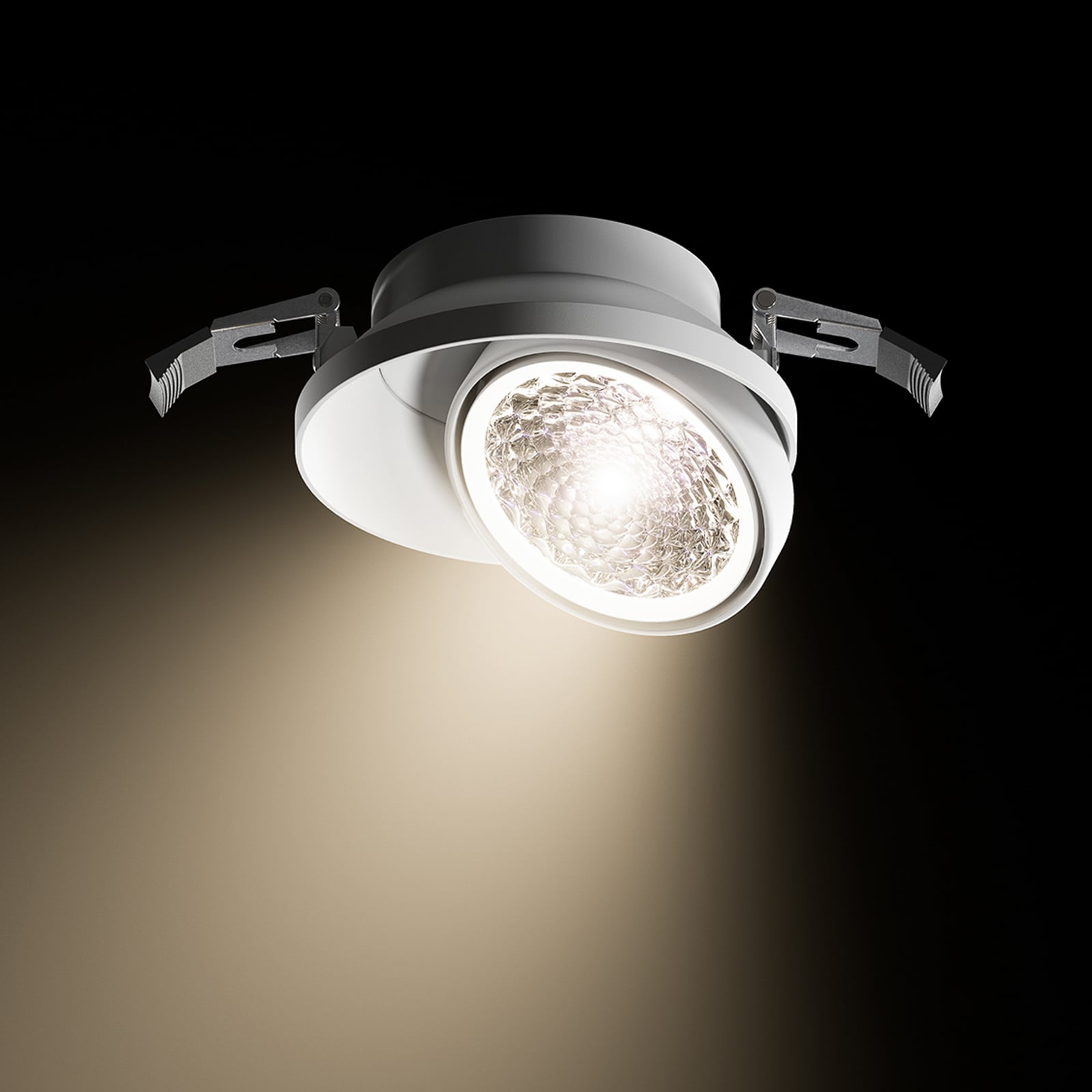 Spot encastré LED Nivo, blanc, 36°, orientable sur 14 cm, à intensité variable