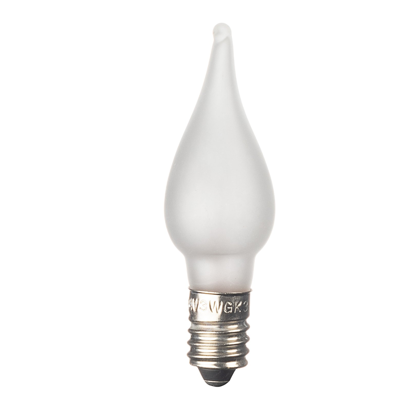 E10 3 W 12 V spare bulbs, 3-pack, flame tip