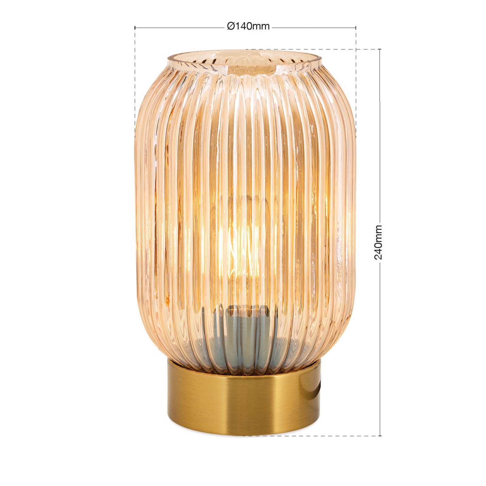 Carneval table lamp, amber, glass, height 23.5 cm, E27