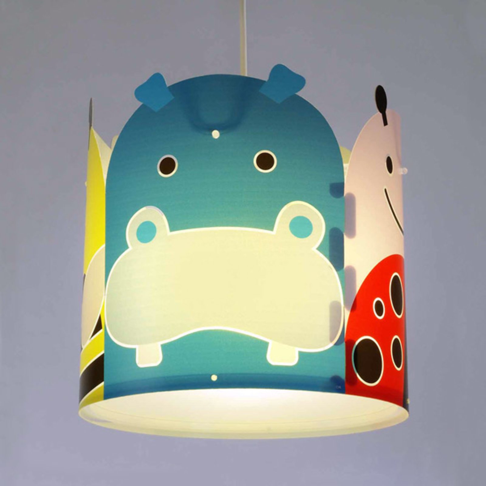 Dalber Animal theme pendant light Big Friends, for Children's Room, Plastic, E27, 60 W, energy efficiency: A++, H: 25 cm