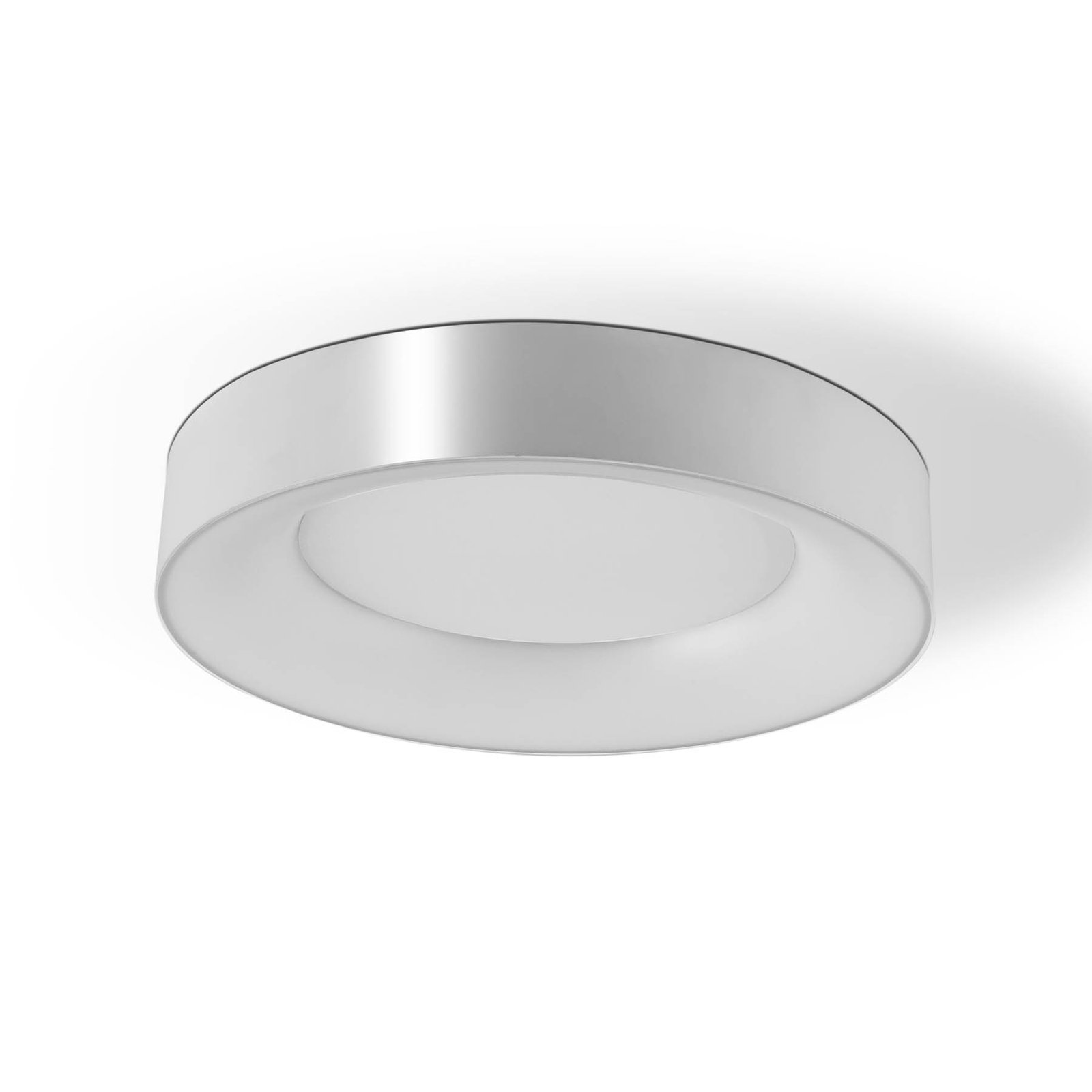 Stropní svítidlo Sauro LED, Ø 40 cm, stříbrná